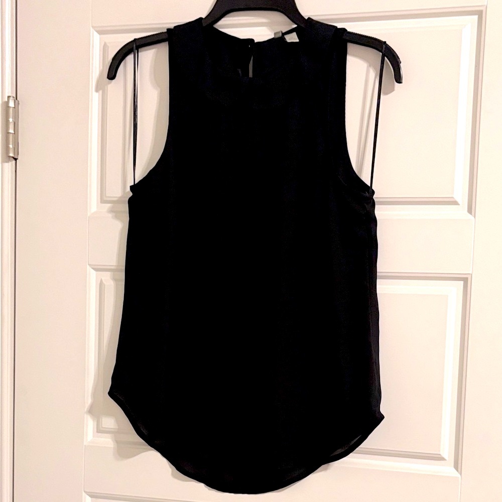 LC Lauren Conrad Black Sleeveless Peter Pan Collar Camisole XS